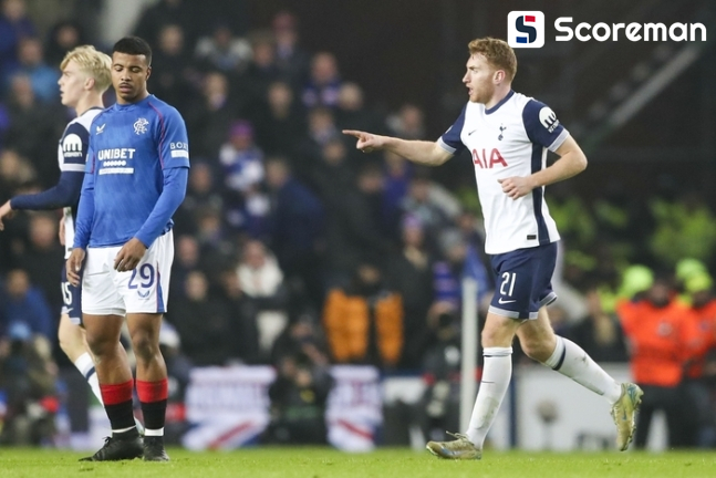 '손흥민 90분 침묵'…토트넘, 레인저스와 간신히 1-1 무승부